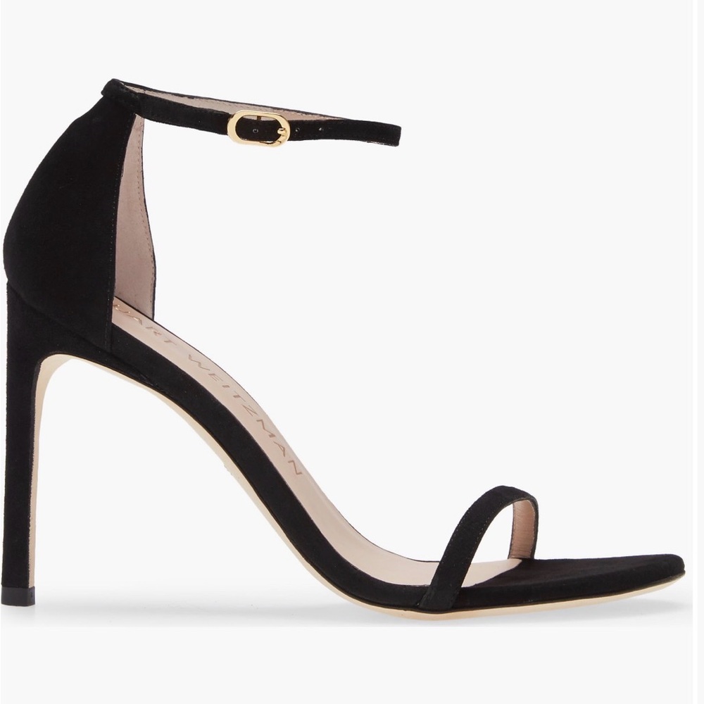 Stuart Weitzman Black NUDISTSONG HEEL IN BLACK SUEDE - Picture 2 of 5